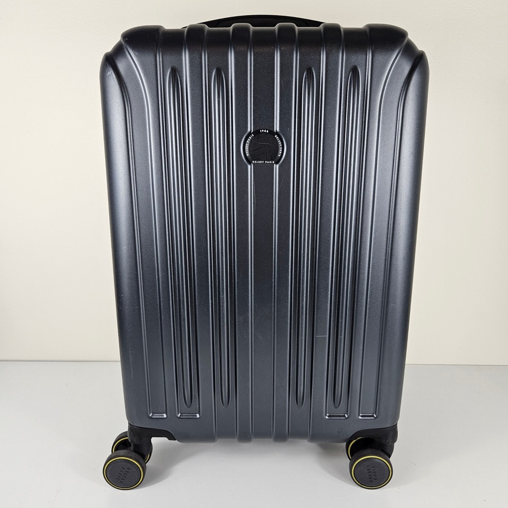 Delsey Paris Accelerate Hardside Carry On Spinner Luggage Titanium Metallic Gray